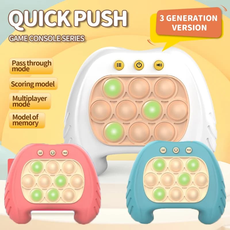 Macchina da Gioco Quick Push Bubbles per Bambini, Divertente Gioco Whac-A-Mole, Antistress Sensoriale, Giocattolo Elettronico Pop Light Fidget, Regalo