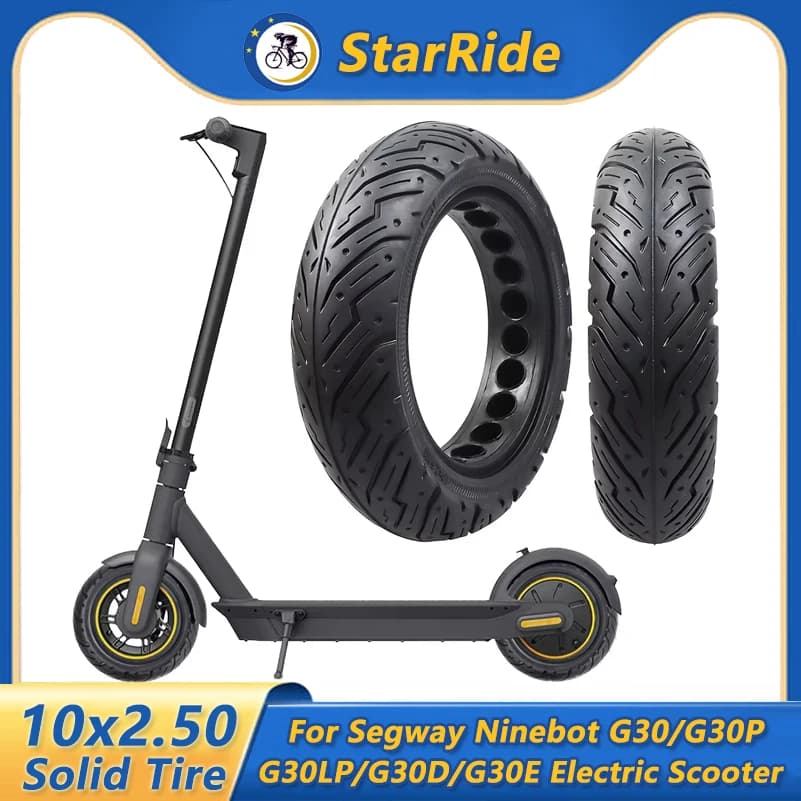 10x2.50 Pneumatici Solidi 10x2.5 Pollici Scooter Tubeless Pneumatico Solido per Segway Ninebot G30/G30P/G30LP/G30D/G30E Scooter Elettrico Pneumatico