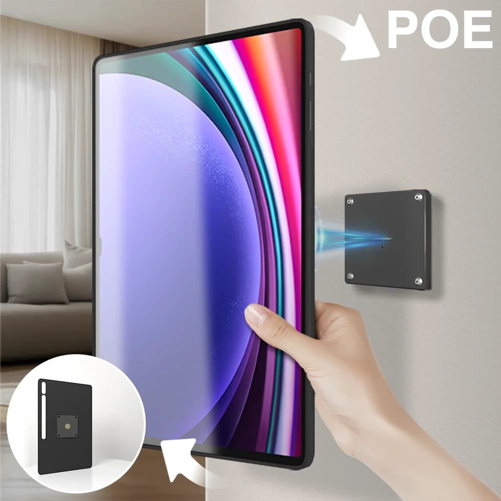Supporto tablet per Samsung POE Galaxy Tab S10 Ultral 14.6 parete S10 PLUS stazione di ricarica Ricarica wireless magnetica Smart Switch