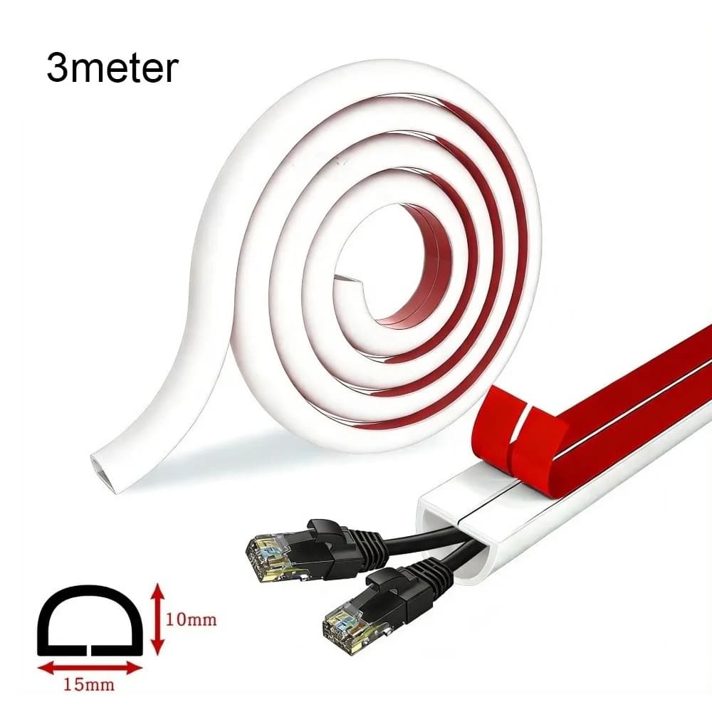 Guaina per Cavi in PVC Morbido Autoadesiva da 1/2/3/5 Metri, Copertura Flessibile per Fili, Resistente all'Usura, Protezione Anti-Schiacciamento per Gestione Cavi