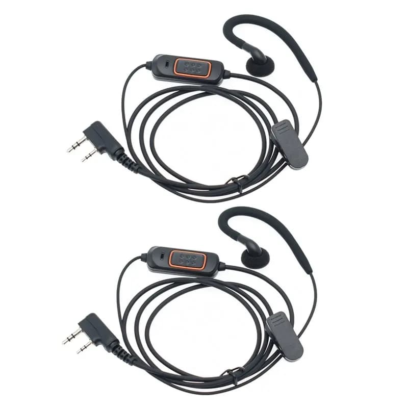 【Price Drop !!】K-Head Headset Mic Walkie Talkie Earphones 2PCS Waterproof K-Head Walkie Talkie Earpiece For Baofeng UV-5R UV-5RH