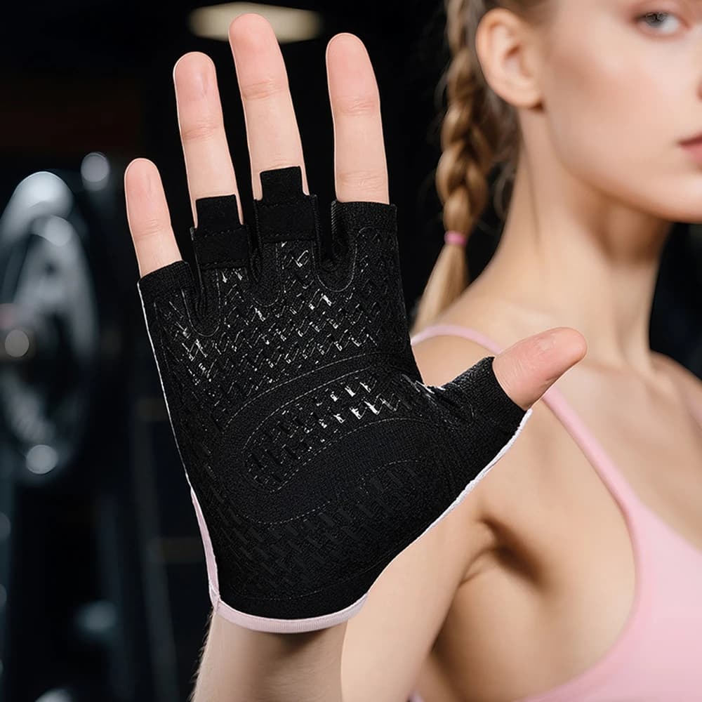 Anti-Slip Fingerless Workout Gloves for Weightlifting Gym Fitness Men Women