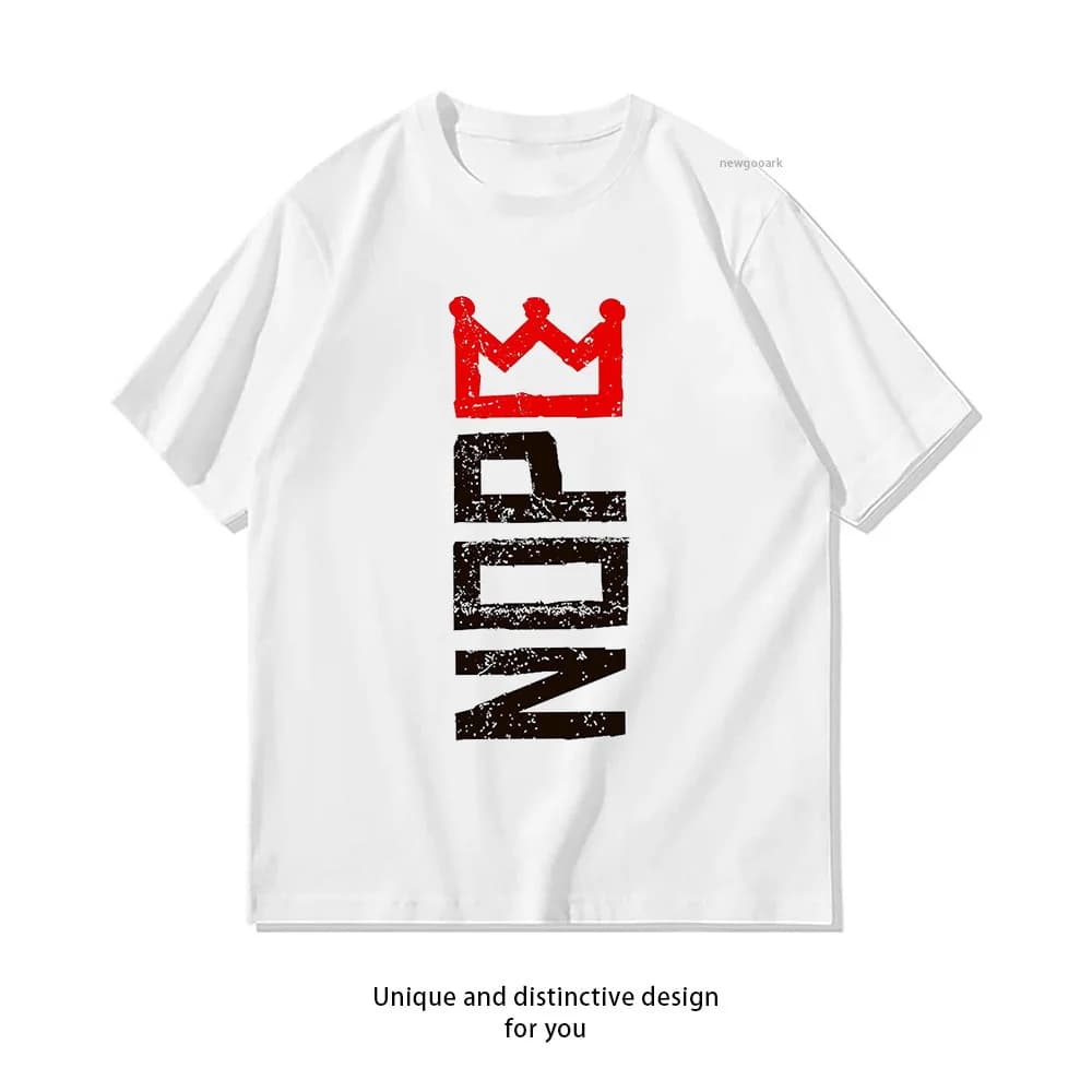 Nope No Kings T-shirt verticale da donna e da uomo, estiva, in cotone, con grafica, per adulti, streetwear, camisetas, top con scollo a O, taglie S-3XL