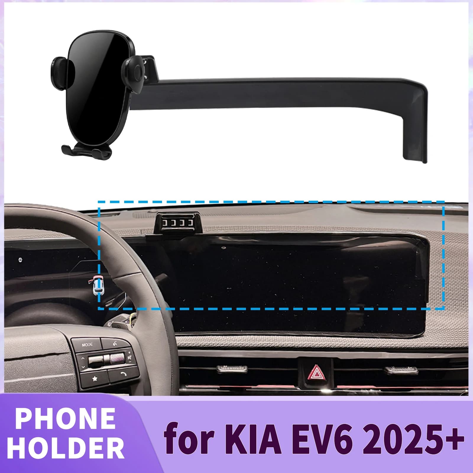 Supporto per telefono da base schermo per KIA EV6 2025 2026 2027 ​ ​ Clip di Sicurezza per Auto ​ ​ accessori
