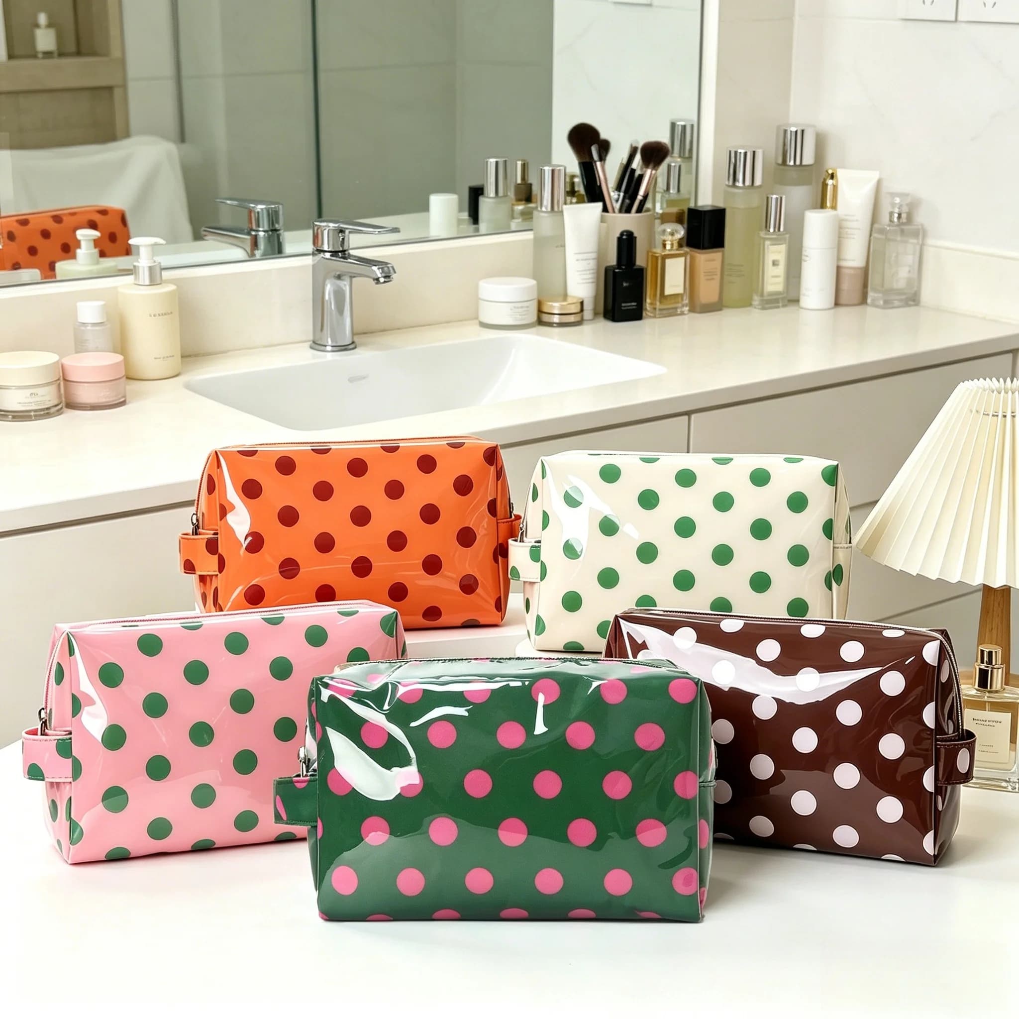 Borsa per il Trucco, Beauty Case per Donne, Design Elegante con Chiusura a Cerniera, Leggera e Resistente all'Acqua