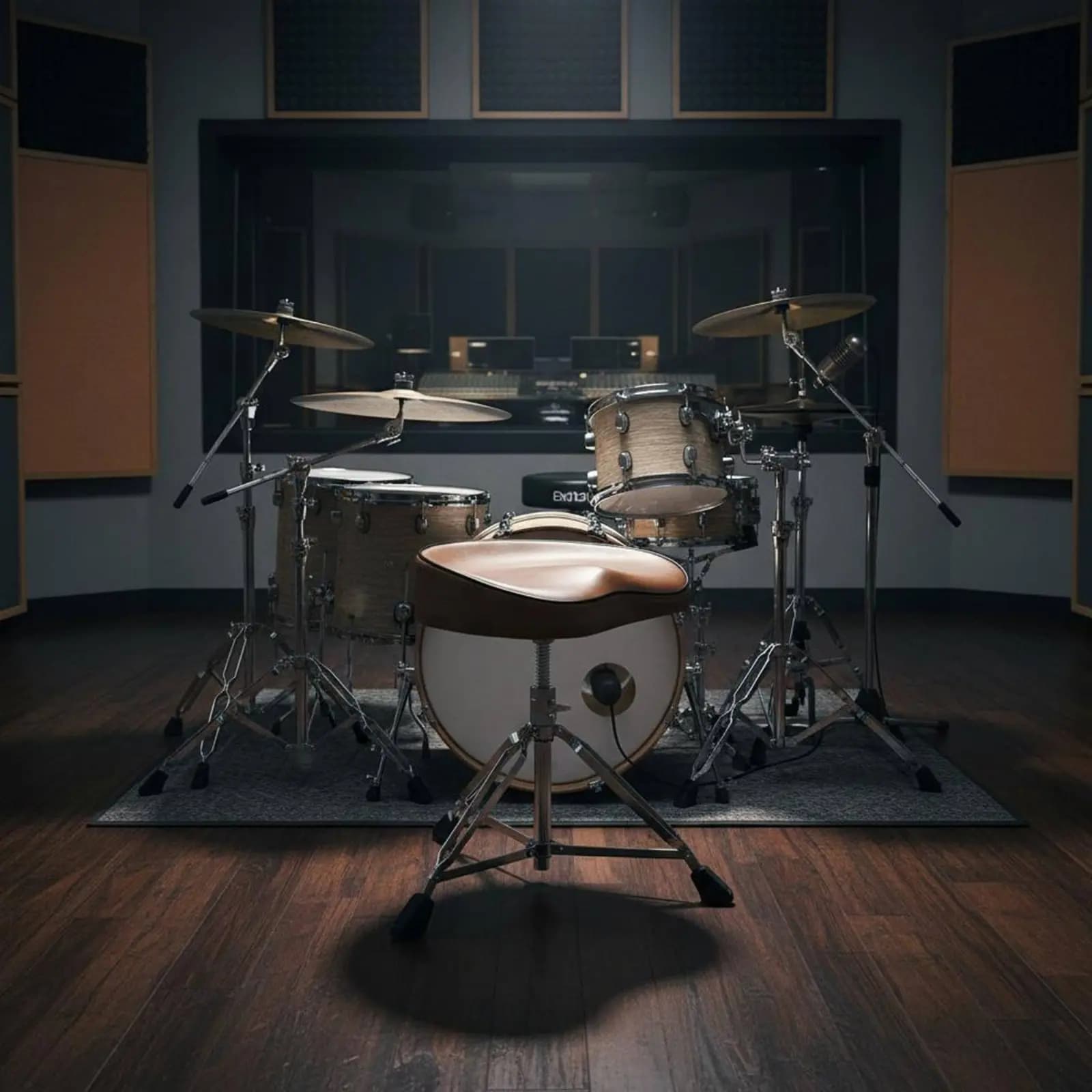 Sgabello per Batteria con Sedile Imbottito in Pelle, Accessorio per Strumenti Musicali per Percussionisti, Pratica ed Esercitazione