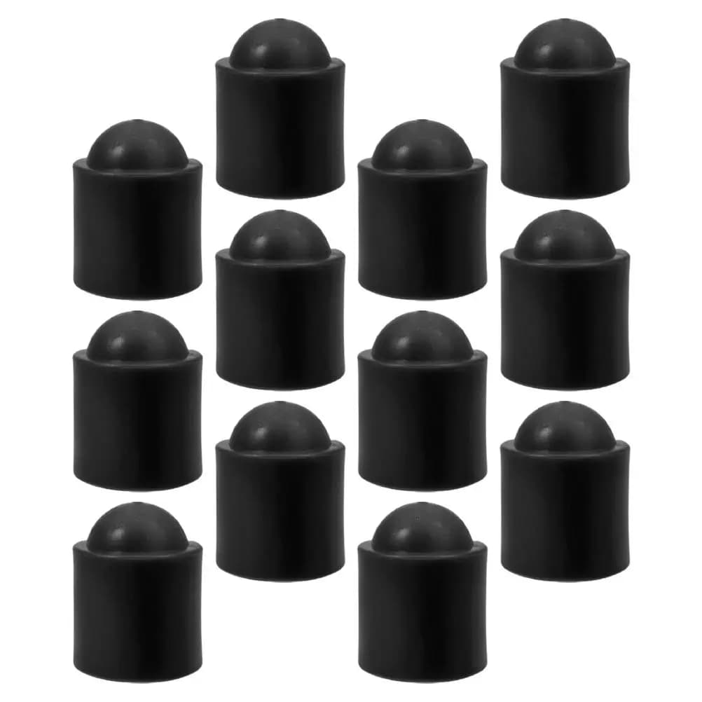 12 Pcs Sleeve for Pool Handle Billiard Accessories Cues End Protectors Billiards Rod Protective Cover Black
