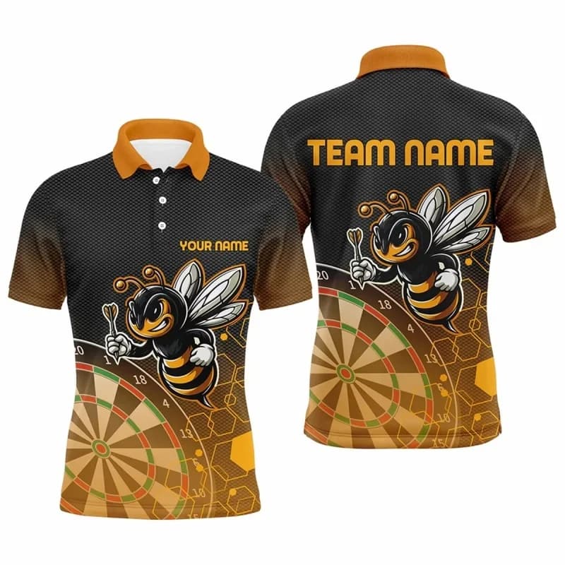 3D Printed Fun Darts Polo Shirt For Men Customized Name Pattern Tees Summer Street Loose Short Sleeve Tops Lapel T-Shirts
