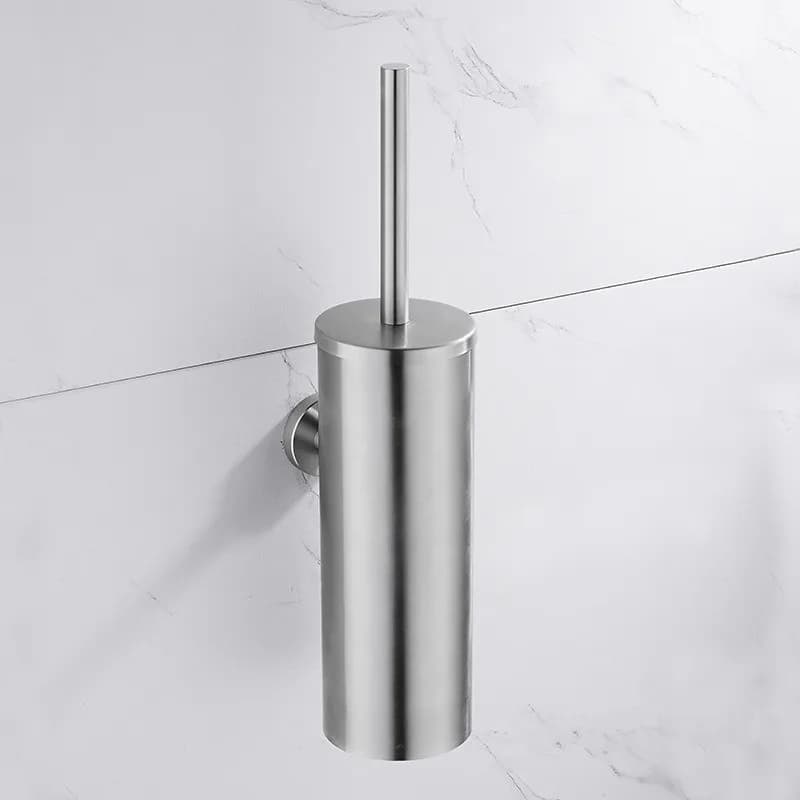 Porta scopino in oro spazzolato con spazzola Set portaspazzole per pulizia in acciaio inossidabile 304 nichel/nero per bagno