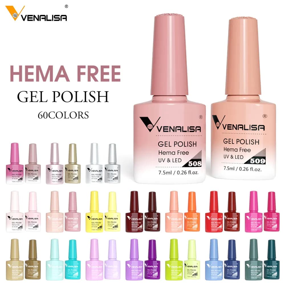 VENALISA VIP5 Smalto gel di lusso 7,5 ml Senza HEMA e formula senza TPO Gel semipermanente ad alta lucentezza Soak Off UV LED per unghie