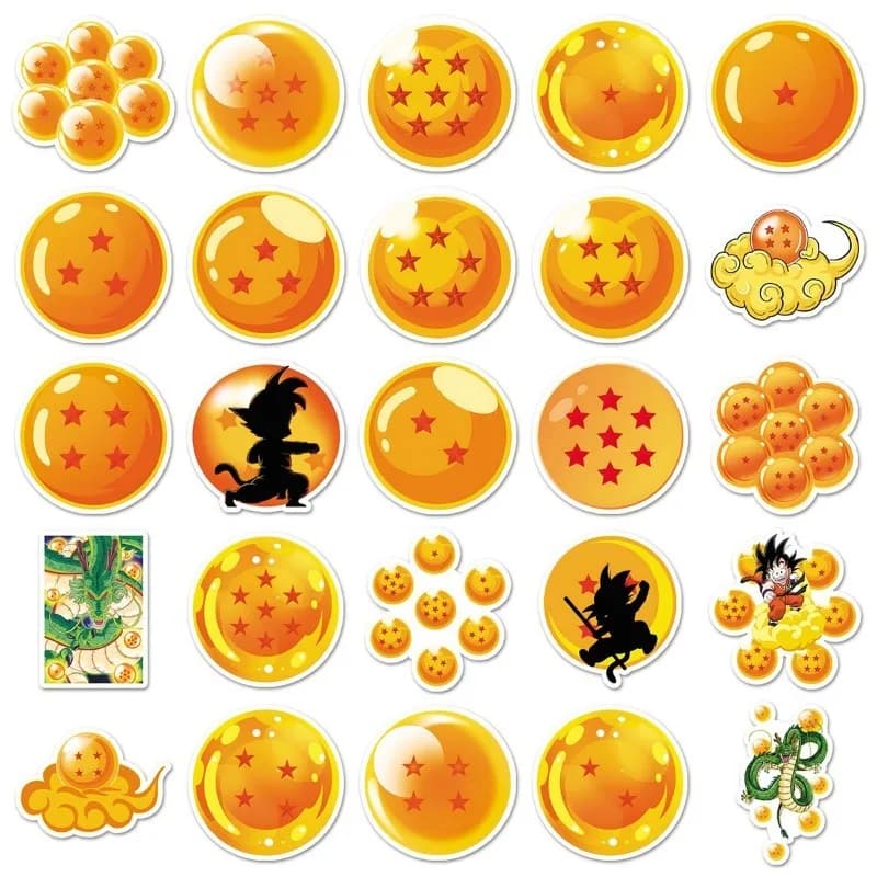 50pcs Dragon Ball PVC stickers cartoon anime Super Saiyan Goku Shenron waterproof graffiti stickers for cups luggage phones toy