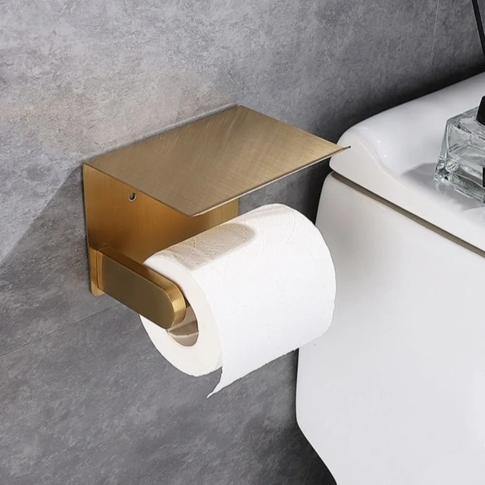 Portarotolo da Parete Moderno in Acciaio Inossidabile, Salvaspazio, Adesivo, per Bagno