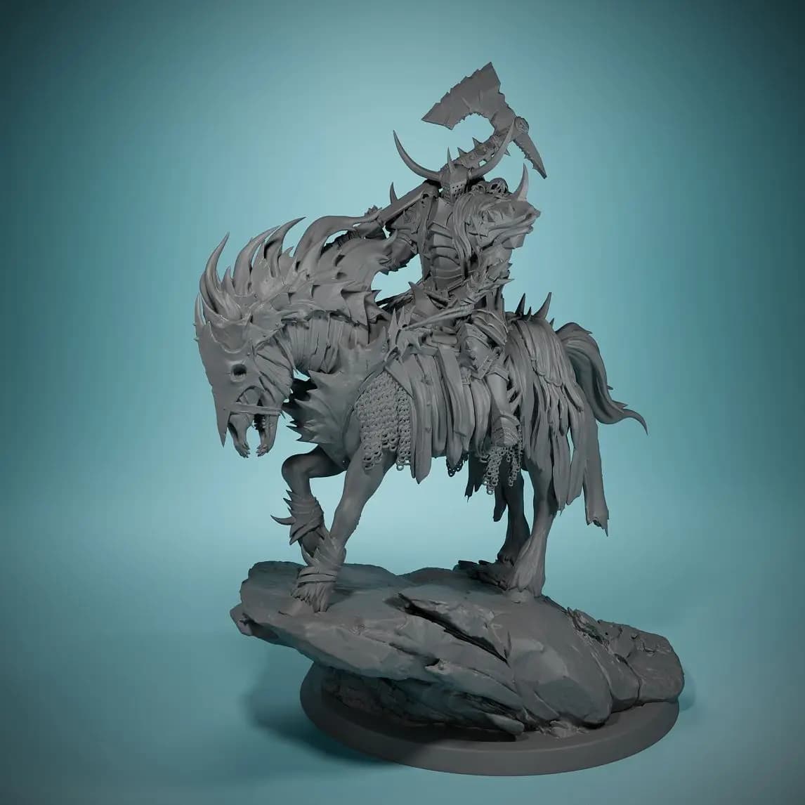 80mm Dark Night Death Horse Gioco da tavolo Pezzi degli scacchi Horseback Warrior Modello in resina Fai da te Colorazione Figurine auto-assemblante