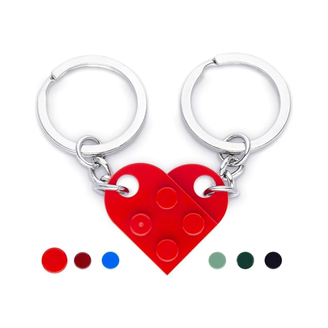Portachiavi a forma di cuore, piccolo mattone abbinato a forma di cuore, per decorazioni per coppie, regalo con ciondolo per fidanzato e fidanzata