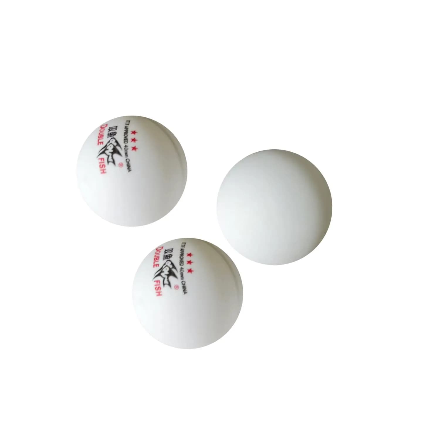 Palline da ping pong Double Fish 3 stelle 40mm bianche