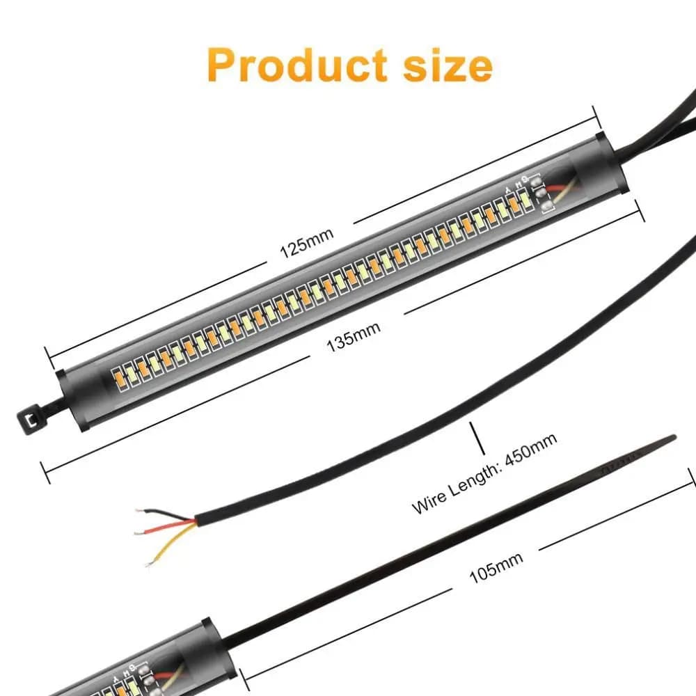 White Flexible LED light strip LED Daytime Running Lamp Motor Flasher Light Ring Fork Strip Lamp Motorcycle Turn Signal Light
