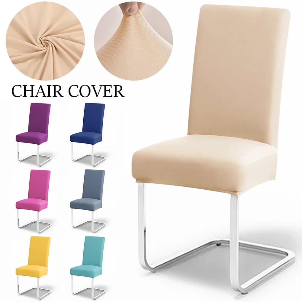 Solid Elastic Chair Covers Simple Covers in spandex Dustproof Restaurant Chairs Office Dining Chairs for Weddings