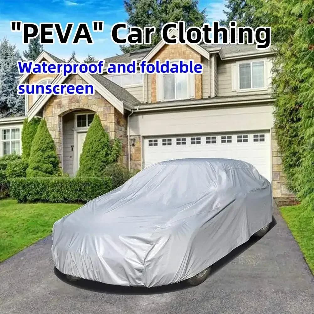 Car sunshade cover PEVA single-layer car dust cover waterproof sunscreen foldable Car clothes universal automotive products