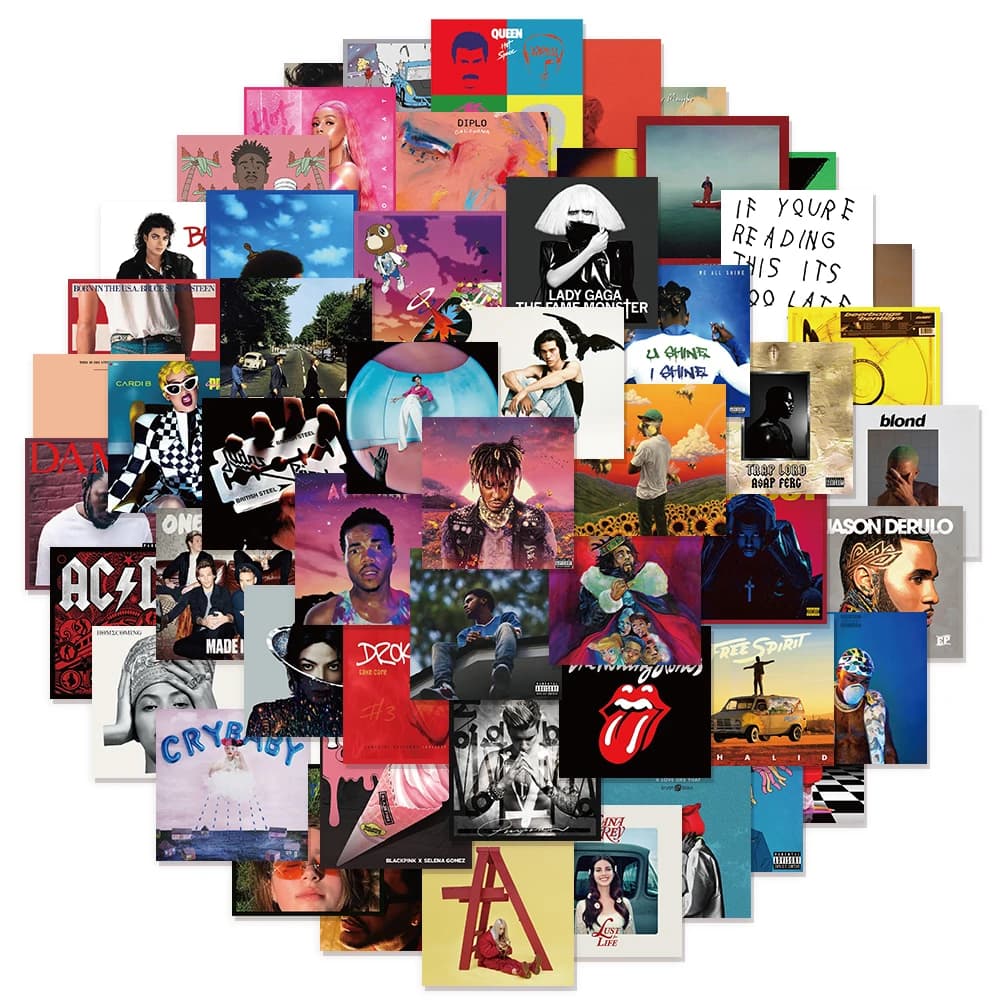 55 pezzi di copertina dell'album cantante adesivi graffiti bagagli fai da te laptop tablet altoparlante decorazione adesivi murali adesivi regalo