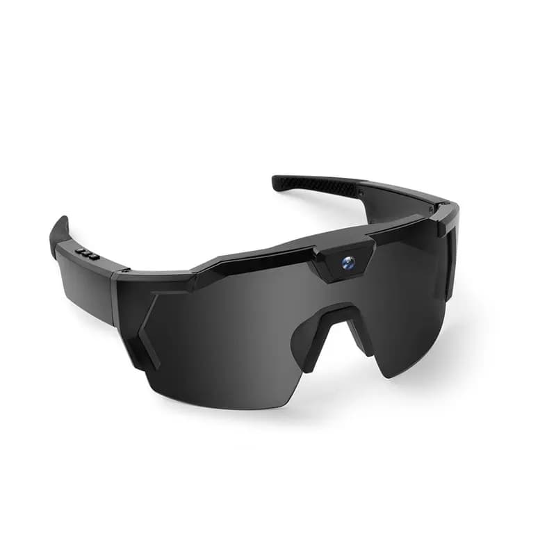 Occhiali da Ciclismo e Sci ABKV-32G con Videocamera HD Intelligente, Occhiali Sportivi Antivento per Registrazione Video all'Aperto