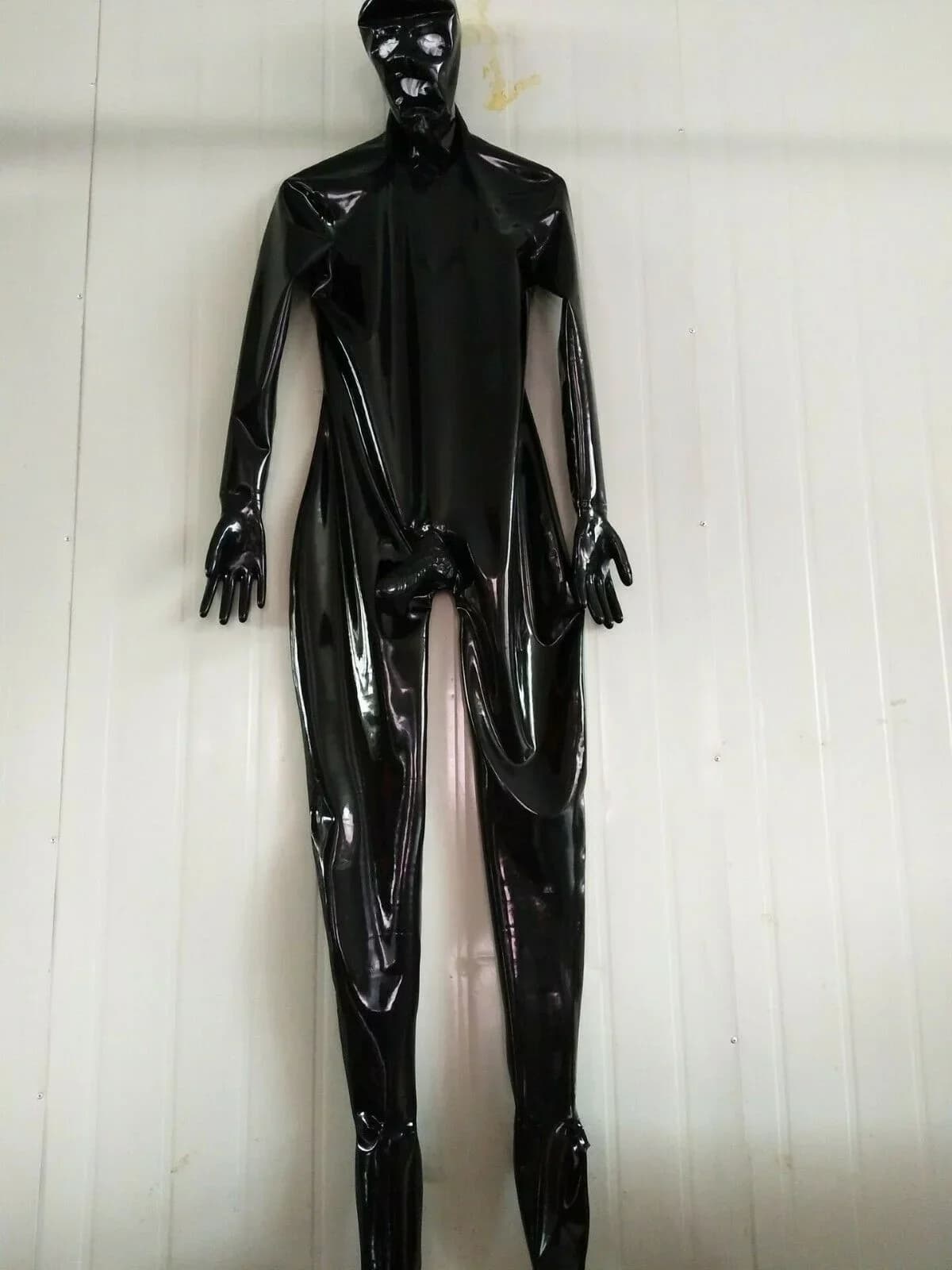 Body in lattice Gummi Zentai Catsuit Maske Ganzanzug Anzug Suit Guanti Calzino XS-XXL