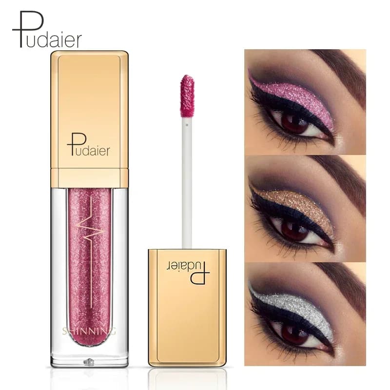 Ombretto liquido rosa glitterato Pigmento metallico Trucco occhi 18 colori Ombretto luccicante Liquido impermeabile Maquiagem Yeux Sombra