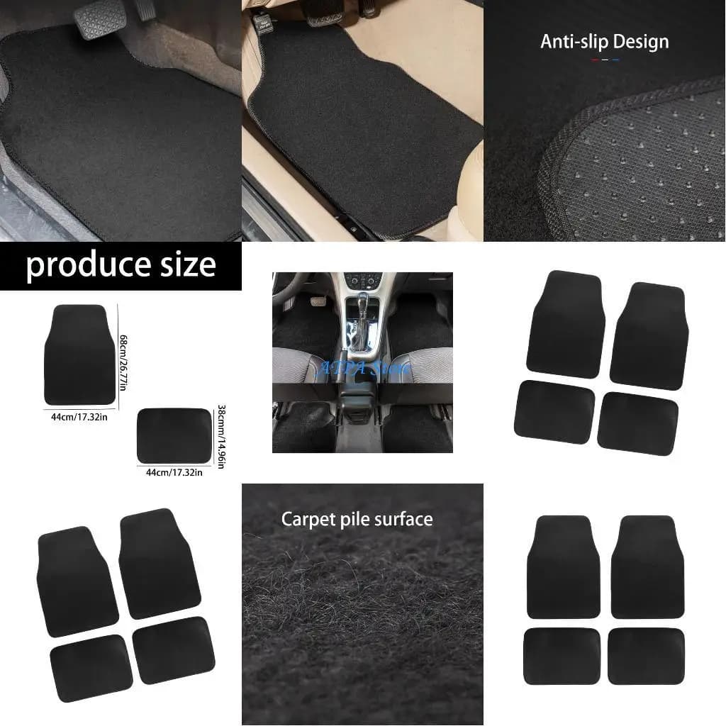 U13C 4 pezzi Tappetini antiscivolo per auto Tappetino universale per tutte le stagioni Accessori berlina SUV
