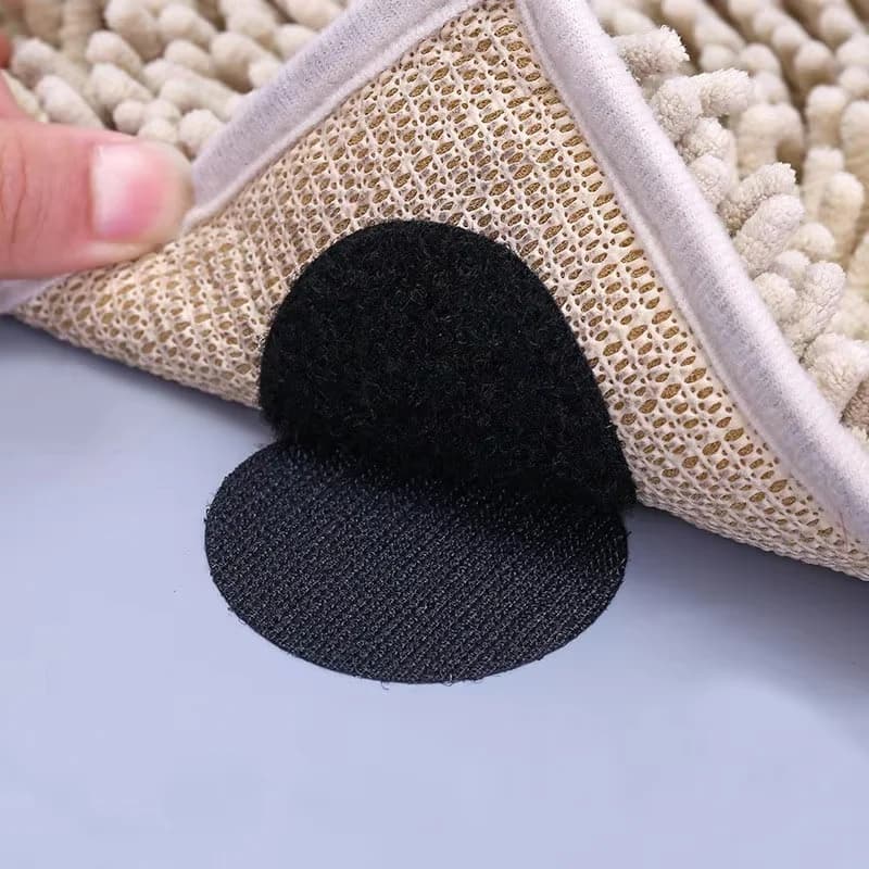 30pairs Strong Self Adhesive Hook Loop Fastener Tape Round Square Carpet Anti Slip Double-side Self-Adhesive Nylon Fixed Sticker