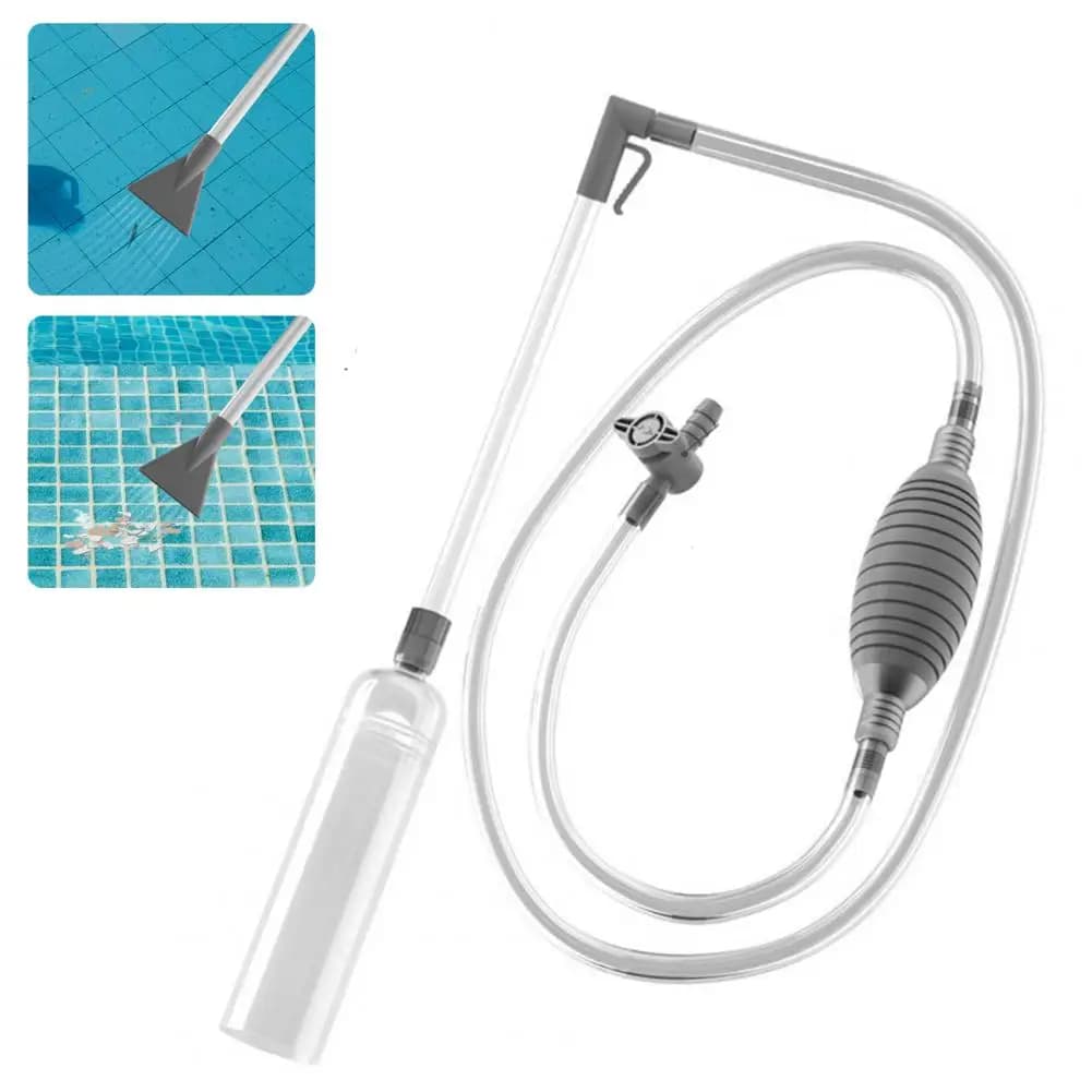 Aspirapolvere per piscina con 2 adattatori per ugelli Valvola per tubo flessibile a sifone Serbatoio per pesci Cambio acqua Spa Vasca idromassaggio Pulitore manuale senza fili