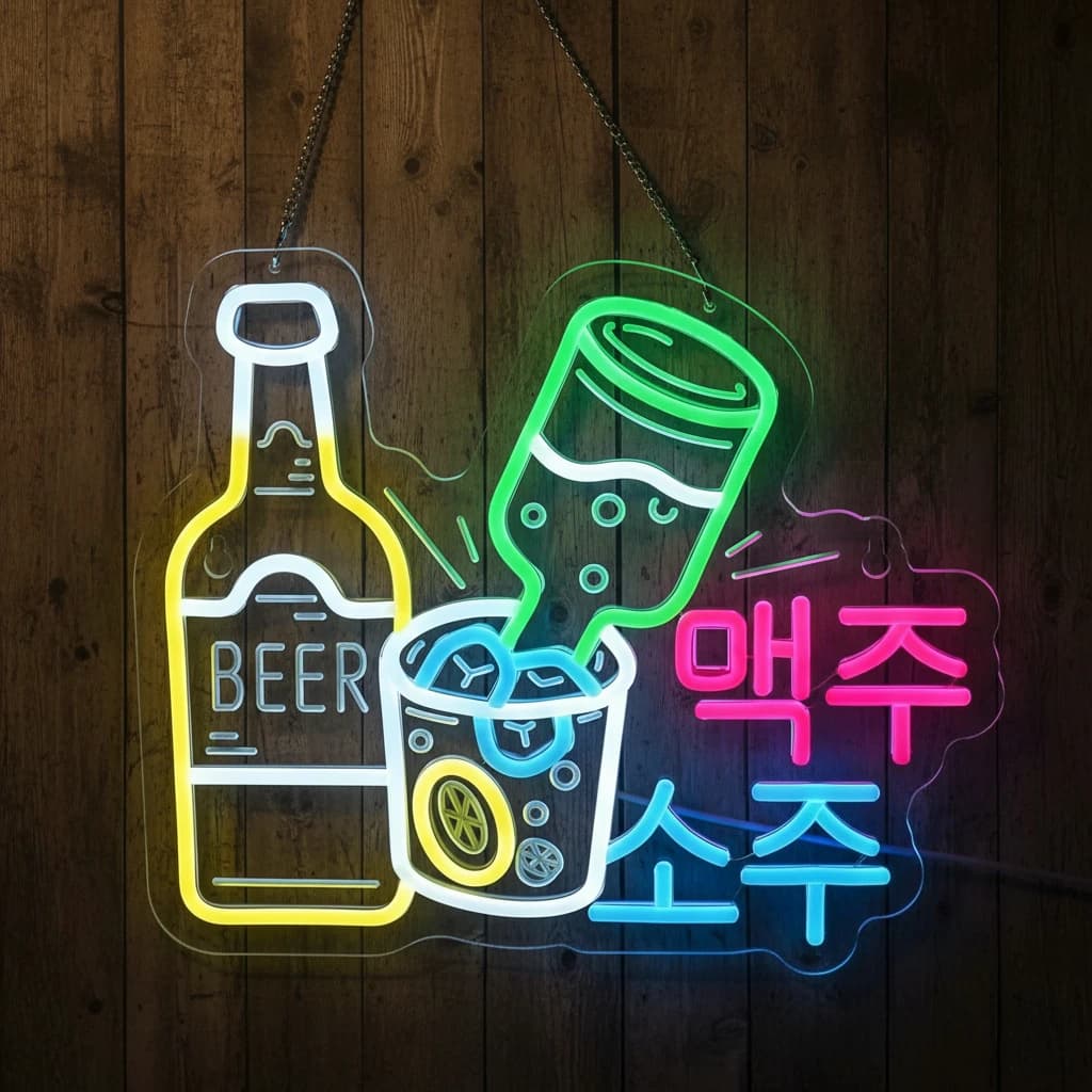 Coreano Soju Birra Insegna Al Neon Luci Alimentate USB LED Dimmerabile per Izakaya Ristorante Bar Karaoke Negozio Ristorante Uomo Cave Decor