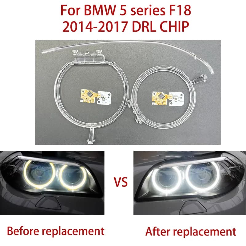 Auto HA CONDOTTO LA Sorgente di Luce Chip Zavorra Corsa Angel Eye Luce Guida Striscia Per BMW Serie 5 F10 F18 2014-17 Auto DRL CHIP luce fronte