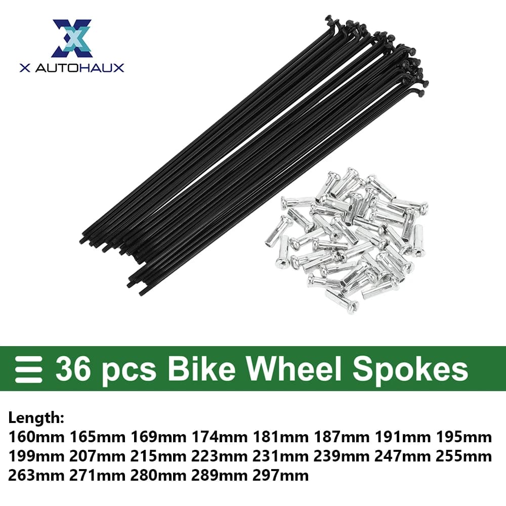 X autohaux Raggi per bicicletta Raggi per ruote bici 14G 67mm 72mm 76mm 80mm 83mm 87mm 90mm 94mm 100mm 104mm 107mm Lunghezza Acciaio al carbonio