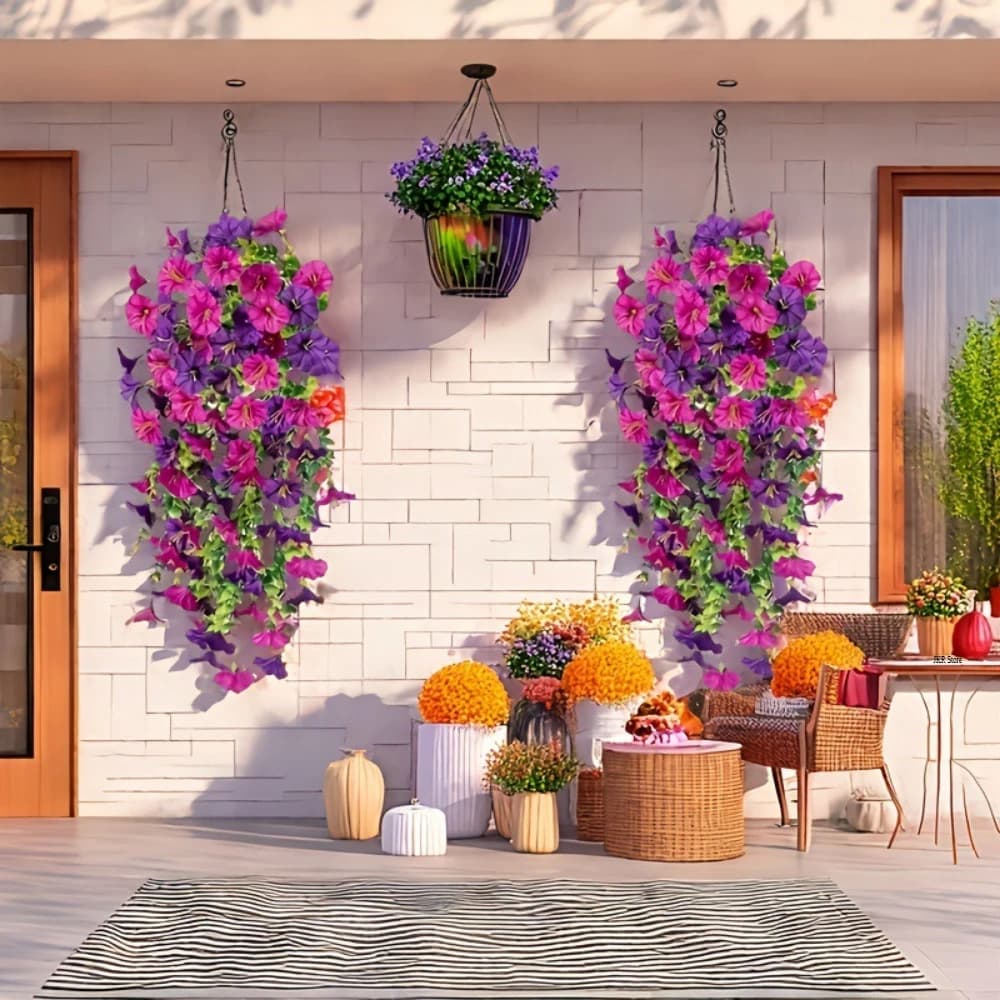 Fiori Artificiali di Campainola in Seta, Resistenti ai Raggi UV, Realistici per Decorazioni Matrimoniali, Feste e Casa, Piante Finte Simulate