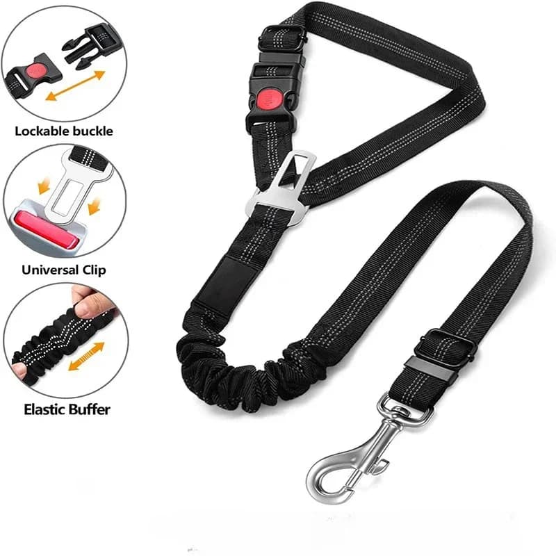 Cintura di sicurezza per auto per animali domestici ritenuta regolabile sicurezza per cuccioli elastico elastico collegare imbracatura per cani nel guinzaglio riflettente per cani da viaggio del veicolo