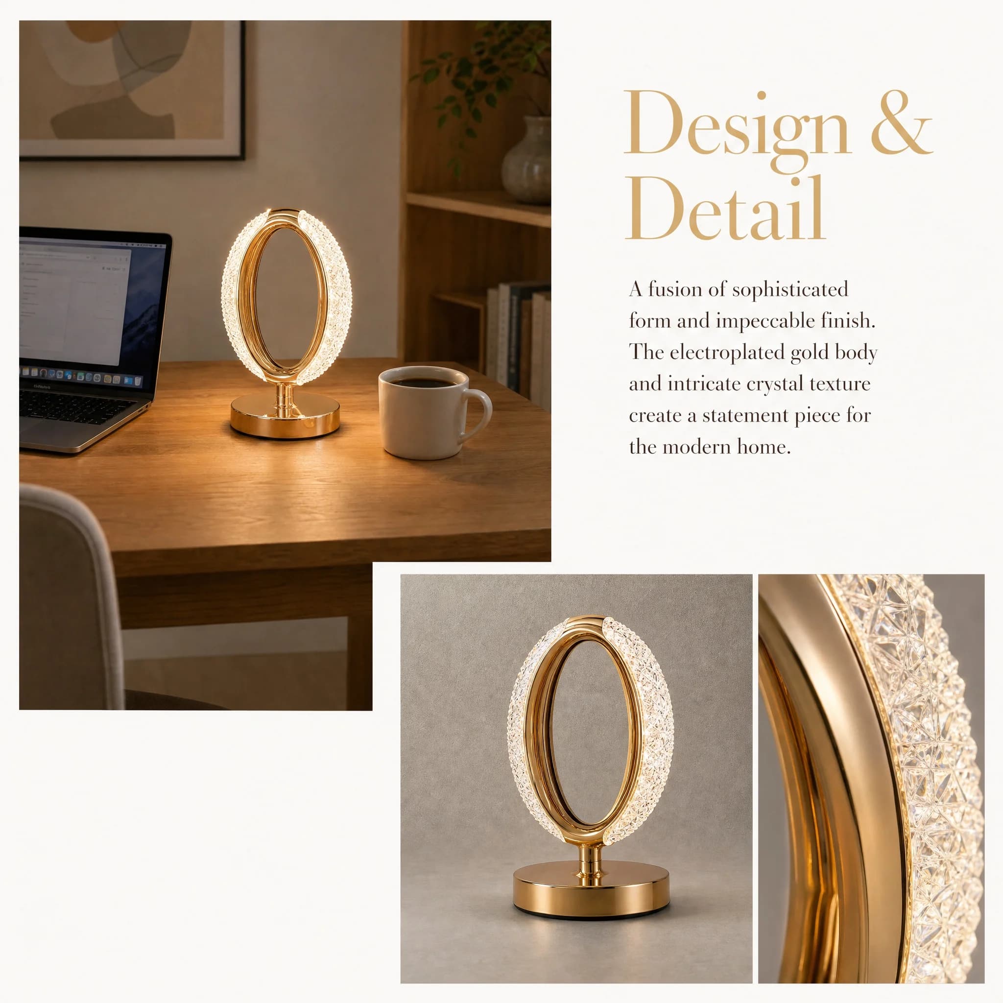 Lampada da Tavolo Ricaricabile in Acrilico con Touch Screen, Luce da Tavolo a Luminosità Regolabile, Lampada da Comodino dal Design Creativo, Apparecchio di Illuminazione