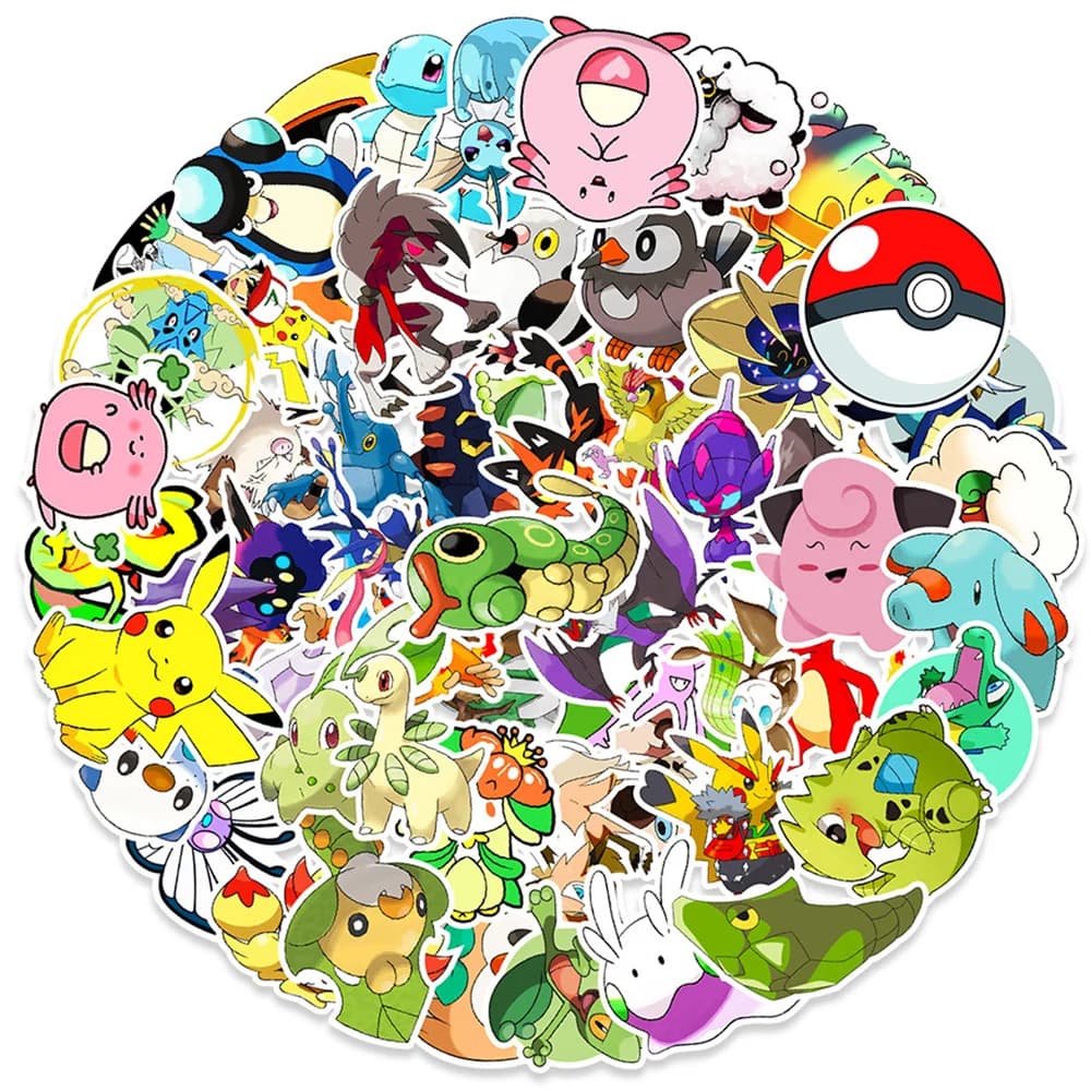 10/30/50/100pcs Cartoon Pokemon Pikachu Charmander Stickers Funny Anime Graffiti Decals Suitcase Phone Guitar Cute Sticker Pack