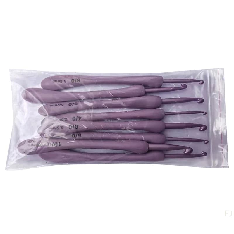 [YU] Set di 8 uncinetti viola da 2,5-6,0 mm per lavori artigianali, uncinetti per tessitura e maglia, aghi per uncinetto fai da te, strumento per cucito e artigianato