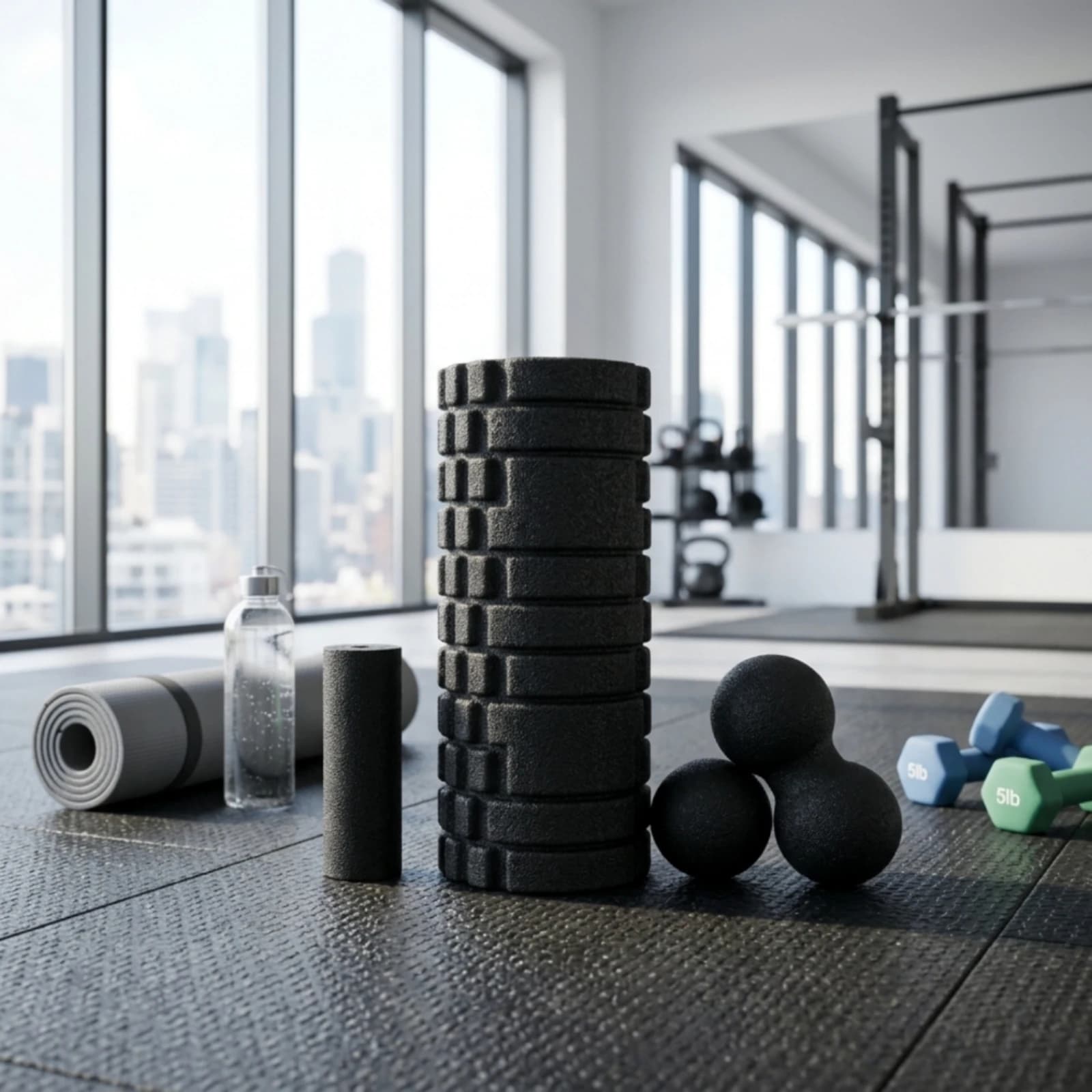 4 Pieces Foam Roller Kit High-Density Fitness Equipment for Athletes, Home Workouts, Gym