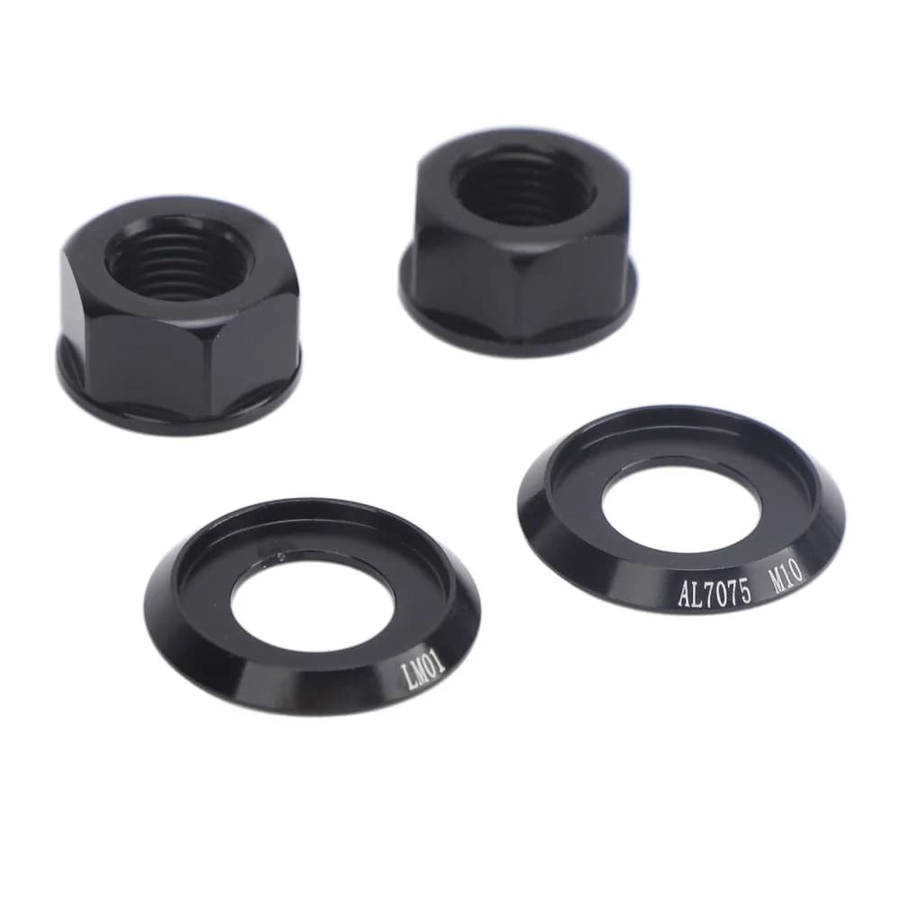 2 Pezzi Dado per Mozzo Bicicletta M10xP1.0 in Lega di Alluminio ad Alta Resistenza, Facile da Installare, Leggero