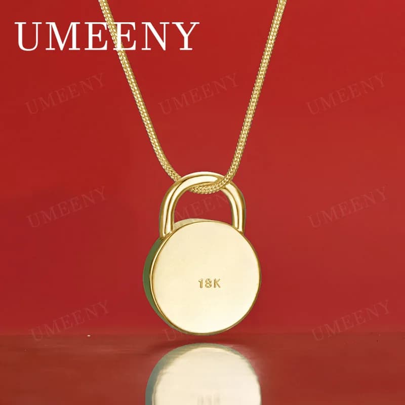 Collana con Ciondolo Rotondo Delicato in Argento Sterling 925 e Oro 18K, 16-30 Pollici, per Donne, Accessorio Regalo alla Moda