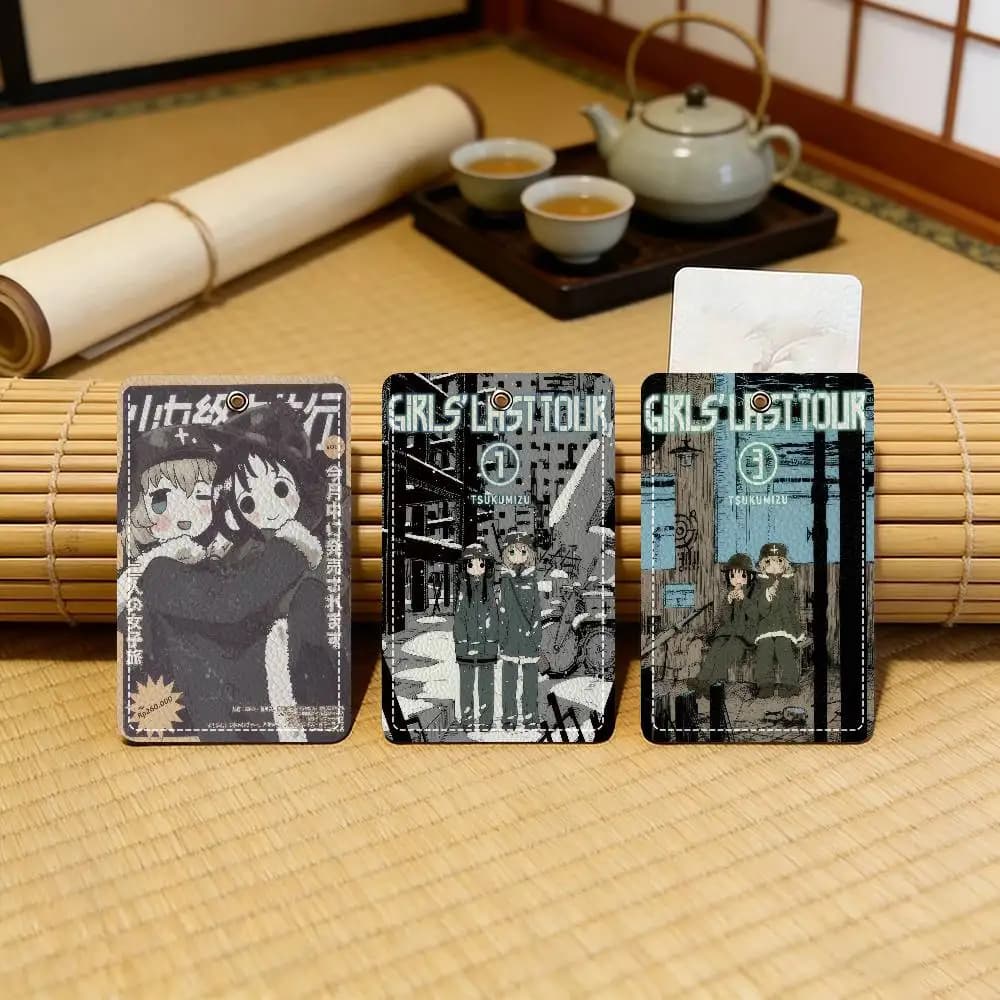 Anime G-Girls Last Tour Elegante custodia per carte in pelle con portachiavi Portafoglio leggero per il trasporto quotidiano
