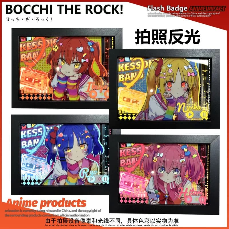 Cornice Fotografica Doppia con Effetto Flash di Hitori Gotoh, Ornamento Riflettente Scintillante di Nijika Ijichi, Accessori Anime, Giocattoli e Regali