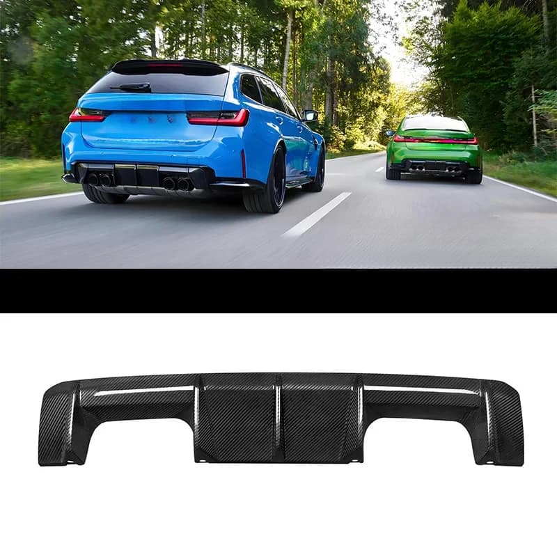 High Quality Real Dry Carbon Fiber Rear Bumper Lip Diffuser Guard Spoiler Auto Exterior Modification Accessories