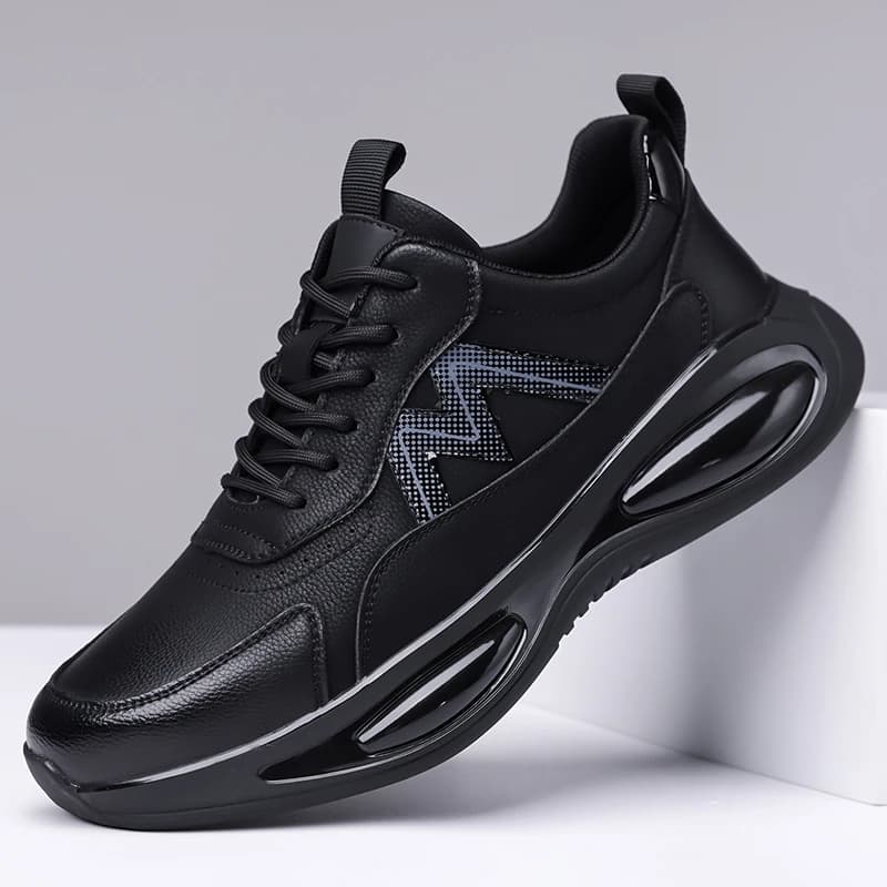 Men Genuine Leather Shoes for Male Casual Lift Elevator Soft Sole Lace-up Luxury Shoes Comfortable Sneakers Walking Traf Loafers