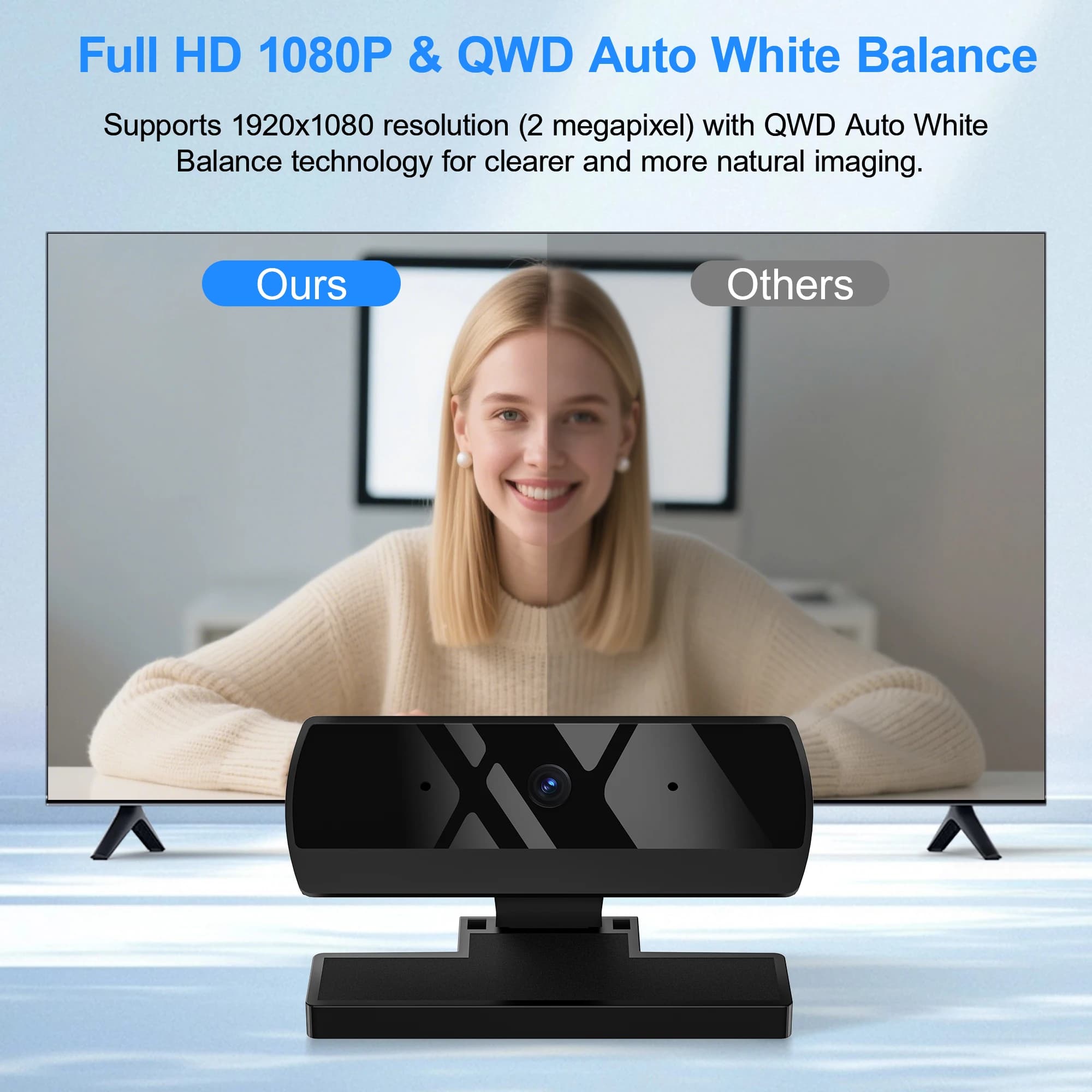 KEBIDUMEI 1080P Web Camera with Microphone Full HD Video Calling Web Camera Autofocus USB Webcam Camera for Live Stream/Video