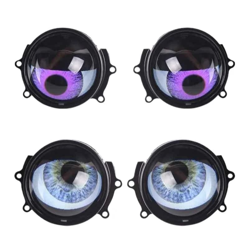 Nuovo Faro LED Dinamico Demon Eye da 3 Pollici 12V 1.5W con Lente Anime Eye Shakugan, Kit di Retrofit Decorativo per Fari Auto