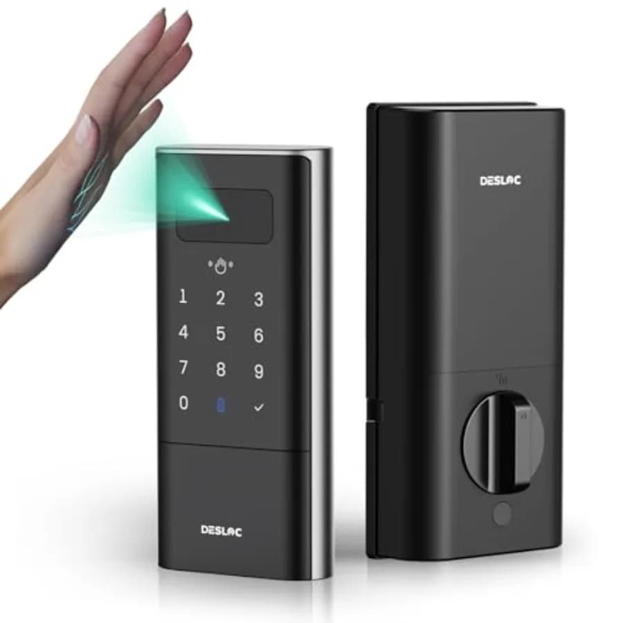 Serratura Intelligente K140 Plus con Riconoscimento delle Vene Palmari, Ingresso Senza Chiave, Tastierino, Controllo App, Chiusura Automatica, Serratura Digitale per Porta