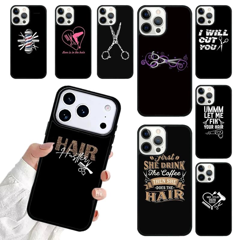Hair Stylist Scissors Phone Case For iPhone 17 16 15 14 13 12 11 Pro Max 17air Shockproof Cover Fundas