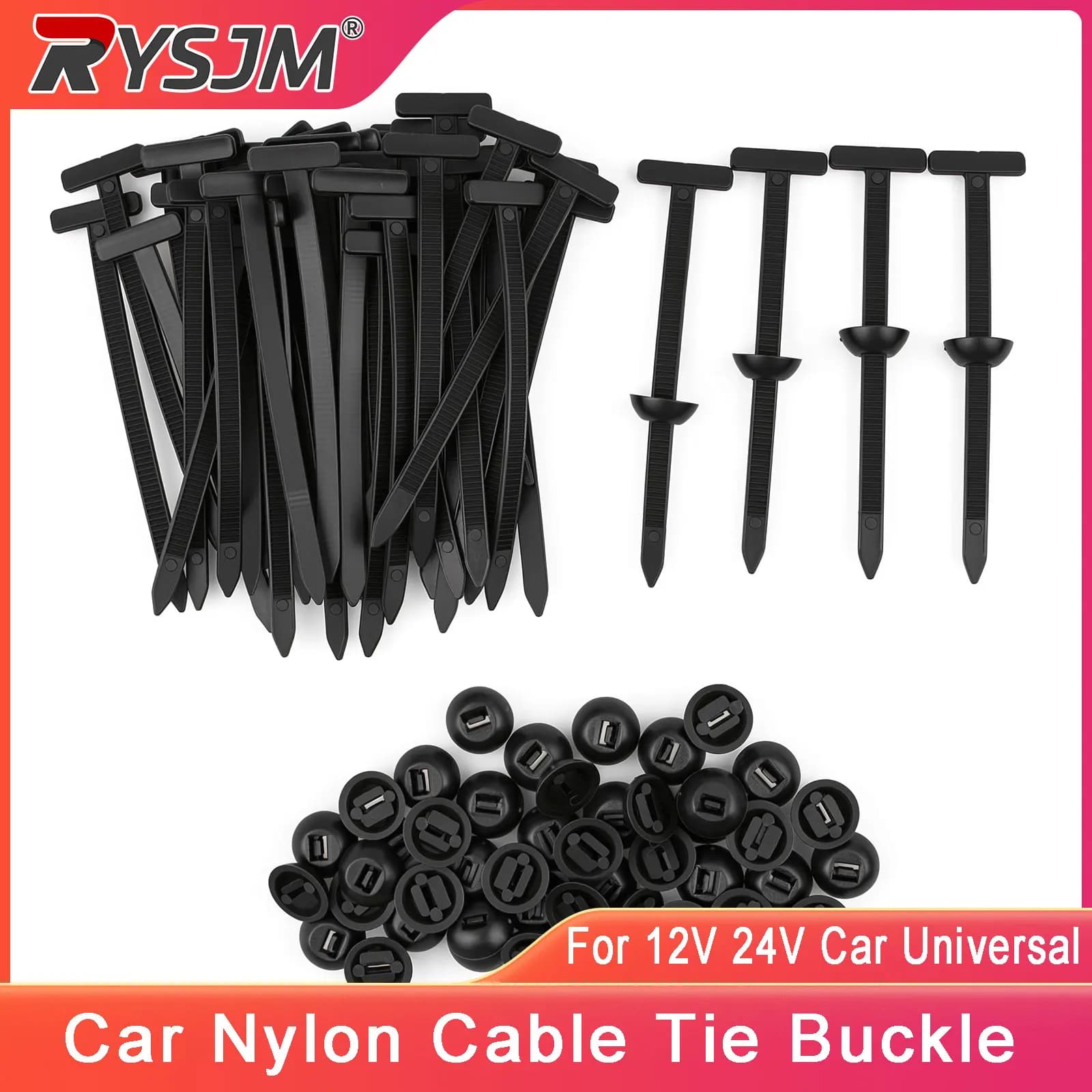 50-300 Pezzi Fascette in Nylon per Auto, Fermagli Universali per Riparazioni Auto, Cinghie di Fissaggio, Clip per Carrozzeria, Accessori