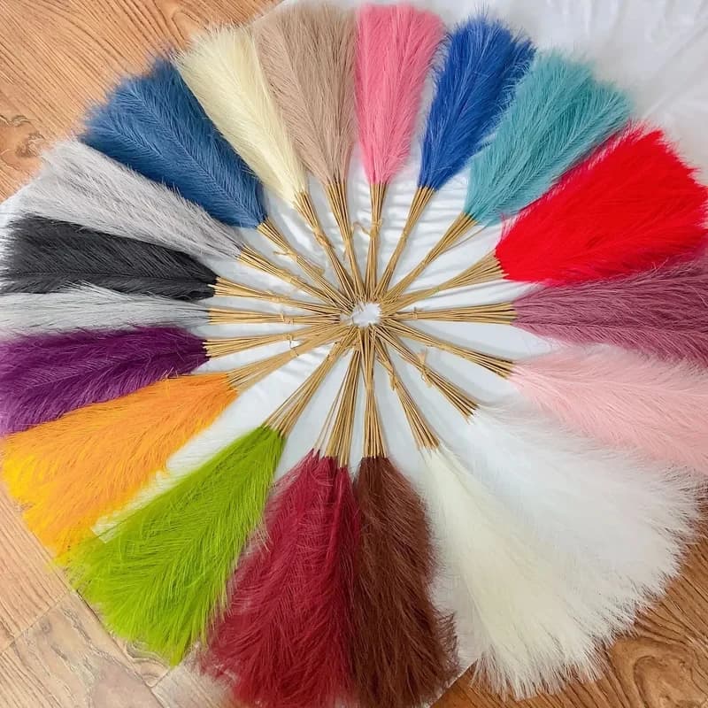 5/10 pz. Erba della Pampa Soffice, Decorazione Boho, Fiore Artificiale, Pianta Finta, Canna Simulata, Decorazione per Matrimoni, Feste, Casa, Fiori Artificiali